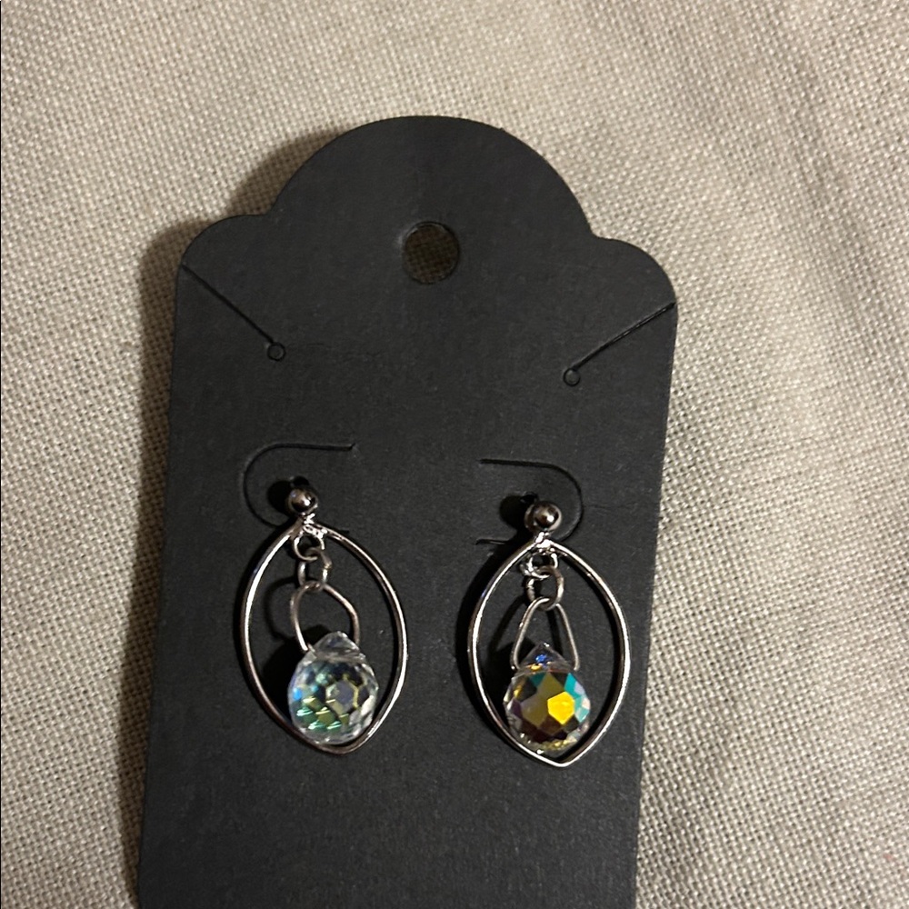 Elegant Silver and Crystal Drop Earrings